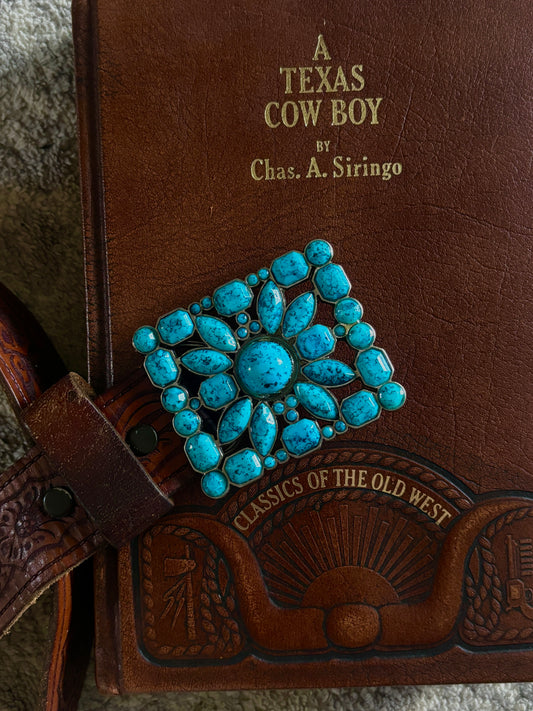 Turquoise Flower Belt (M/L)