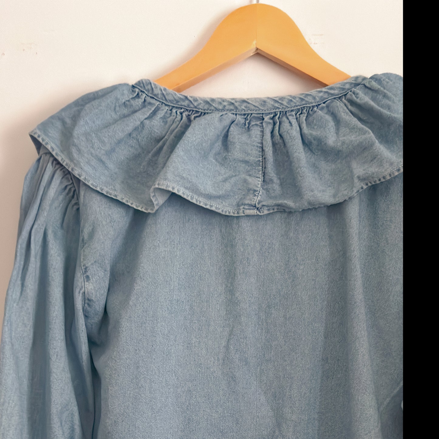 Denim Frills Blouse (L/XL)