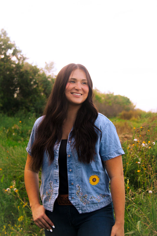 Denim Sunflowers (L)