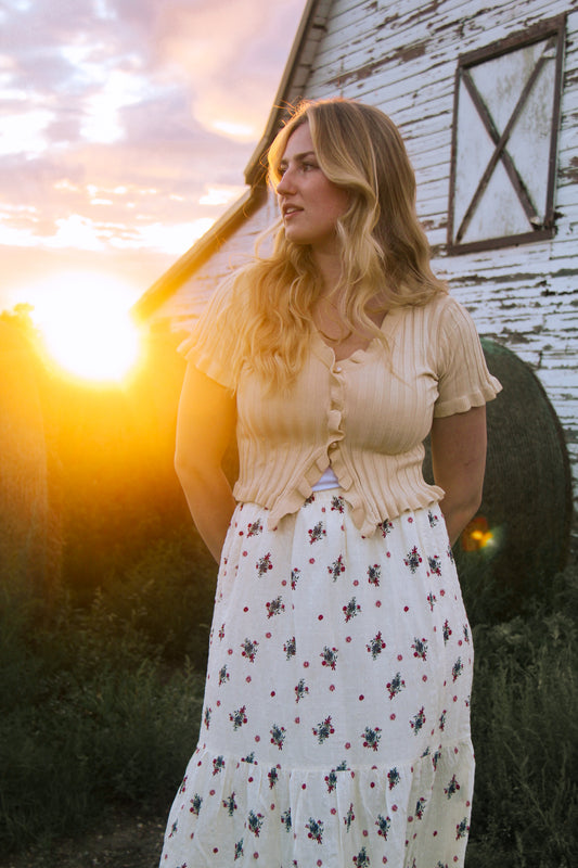 Sunday Flowers Maxi Skirt (M/L)