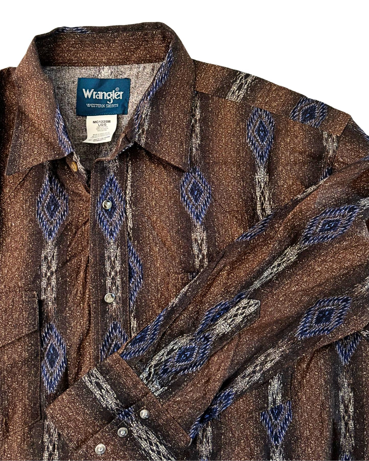 The Outrider Brown Aztec Pearl Snap (L)