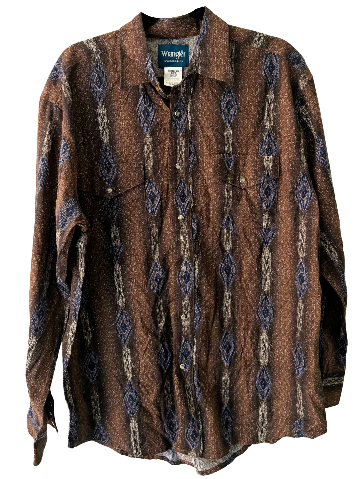 The Outrider Brown Aztec Pearl Snap (L)